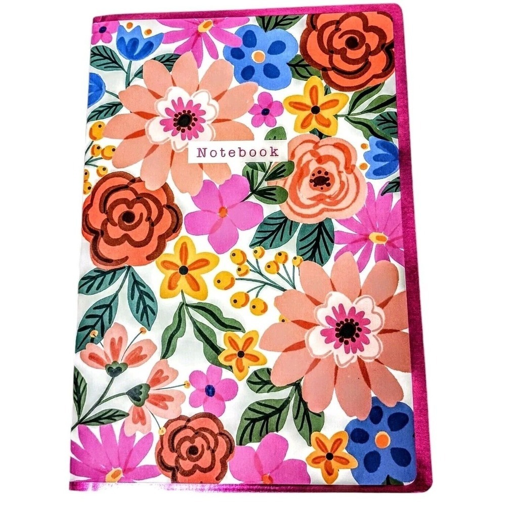 Tropical Notebook Journal Bright FLORAL Lined Soft Cover Cottagecore Stationary